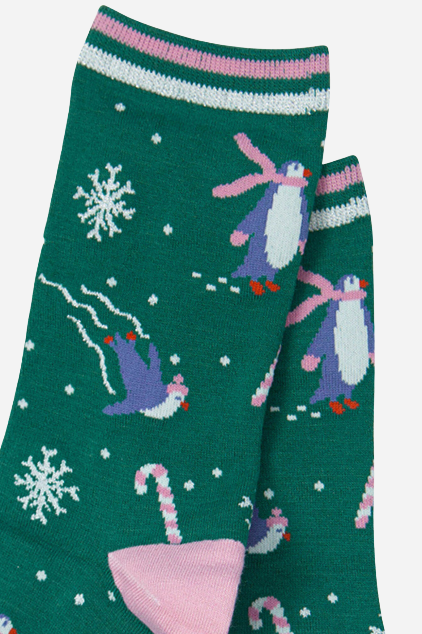 close up of the skating penguins