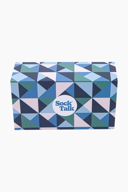 Sock Trio Gift Wrap - Blue, Abstract