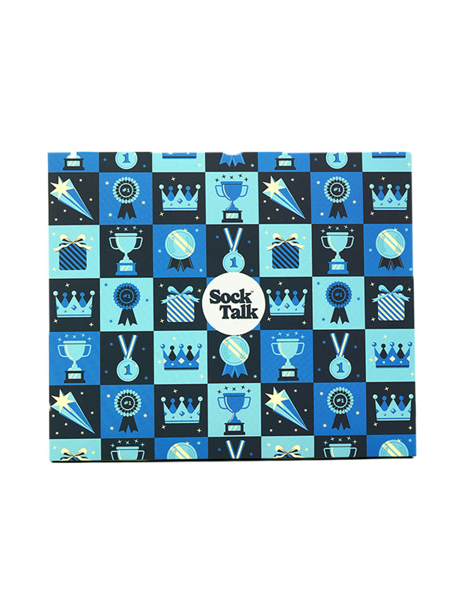 Letterbox Sock Trio Gift Wrap - Blue, Trophies