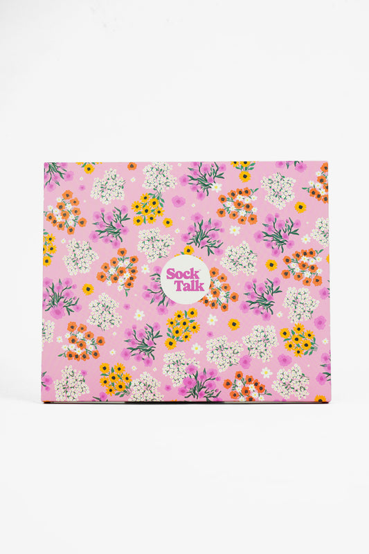 Sock Trio Gift Wrap - Pink, Floral