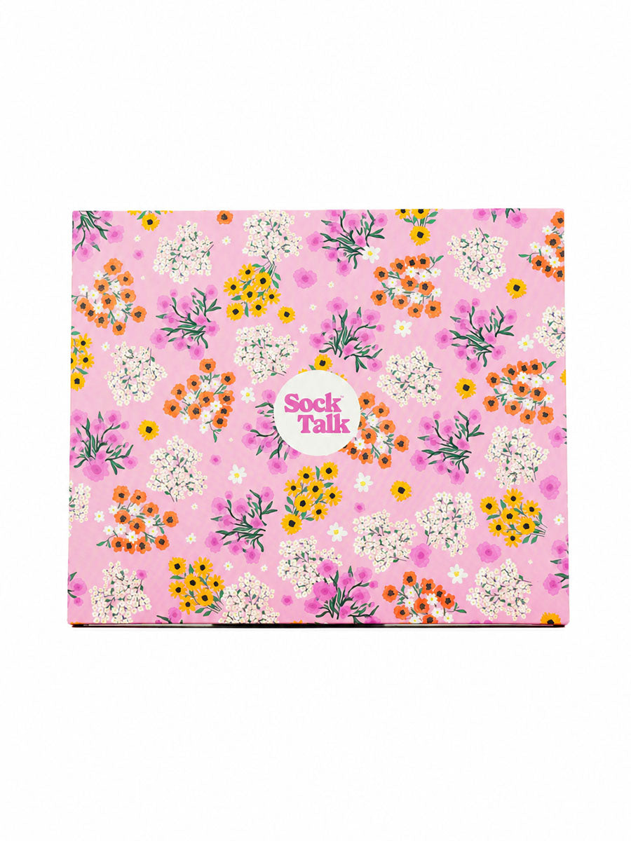 Letterbox Sock Trio Gift Wrap - Pink, Floral