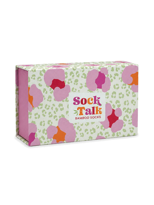 Sock Trio Gift Wrap - Pink, Leopard
