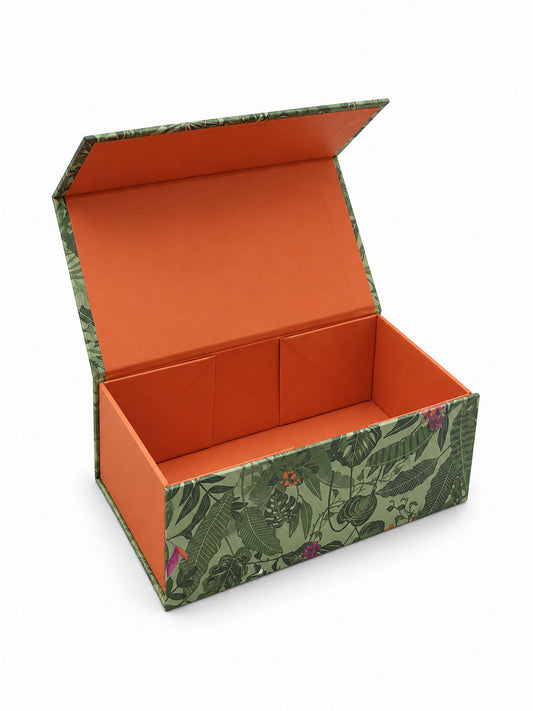 Sock Trio Gift Wrap - Green/Orange, Jungle