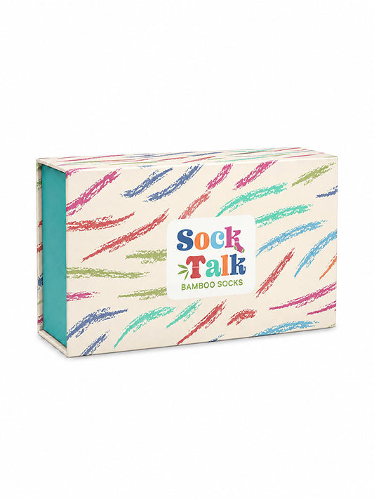 Sock Trio Gift Wrap - Rainbow, Wave