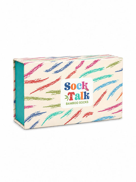 Sock Trio Gift Wrap - Rainbow, Wave