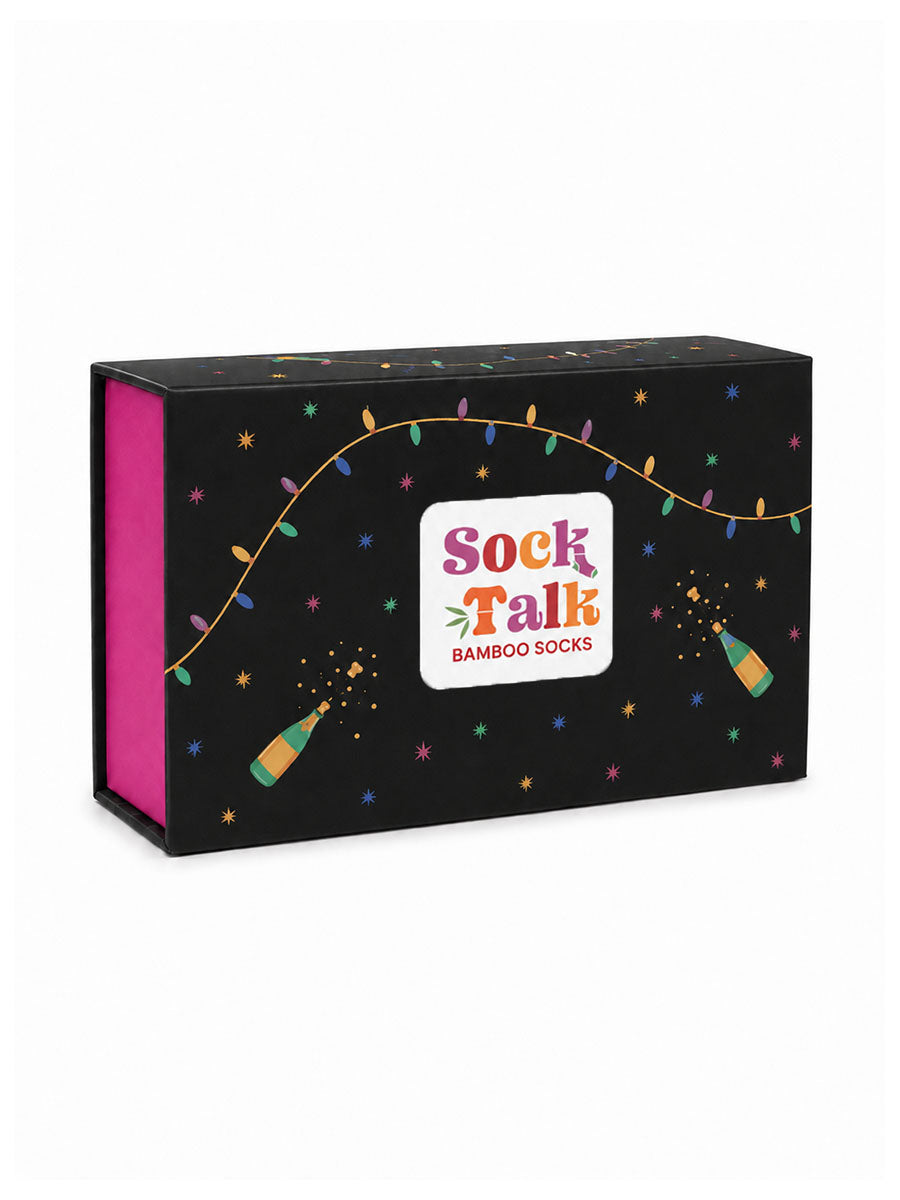 Sock Trio Gift Wrap - Black/Pink, Party Celebrations
