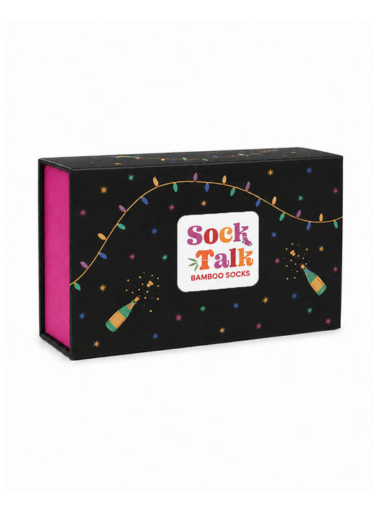 Sock Trio Gift Wrap - Black/Pink, Party Celebrations