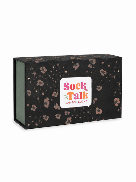 Sock Trio Gift Wrap - Black, Animal