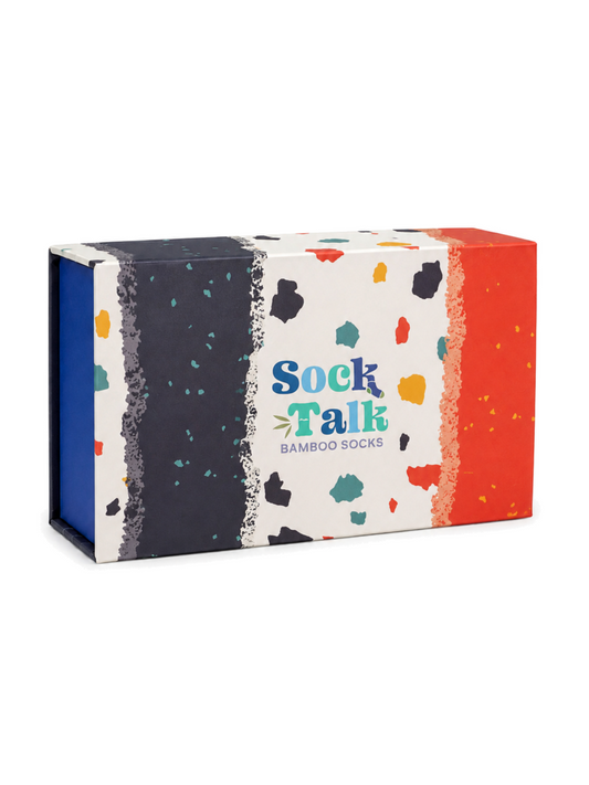 Sock Trio Gift Wrap - Multi, Terrazzo