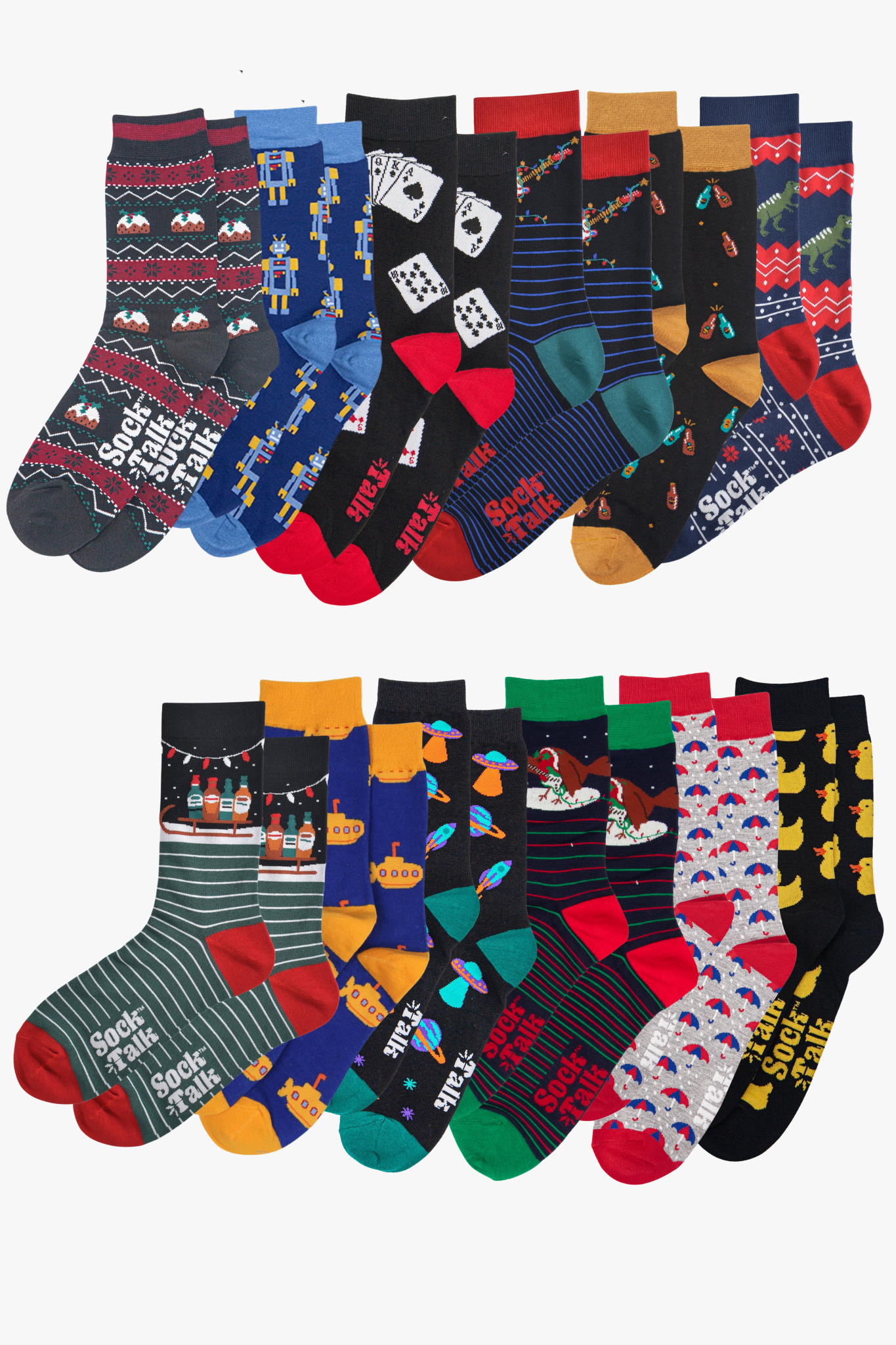 Men's Advent Calendar Novelty Bamboo Crew Socks