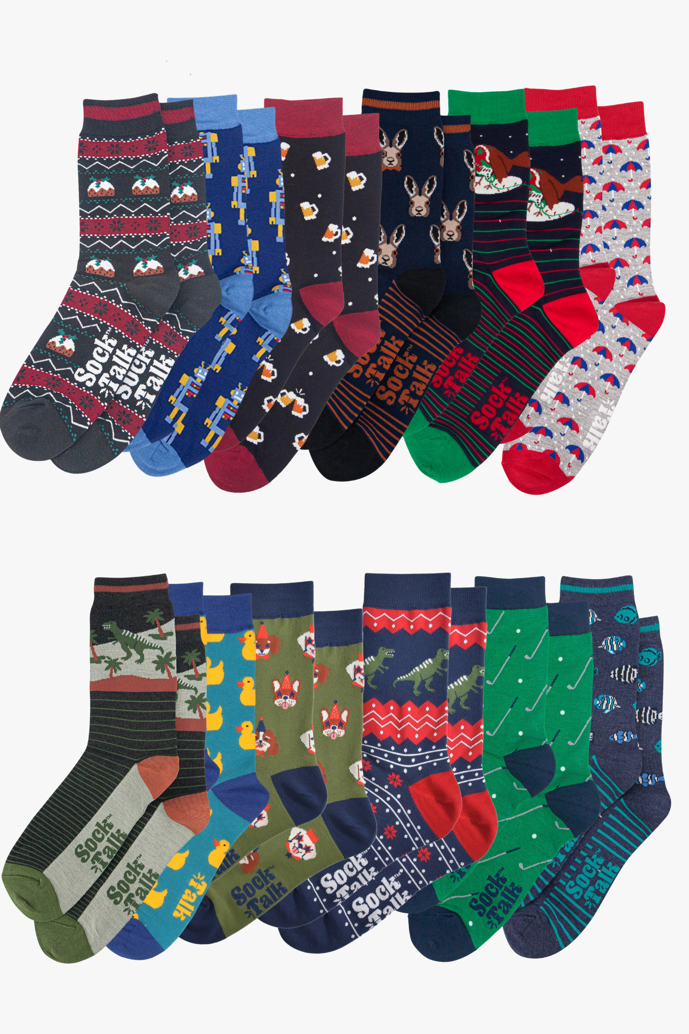 Men's Bamboo Crew Socks Advent Calendar - Navy Blue, Mixed