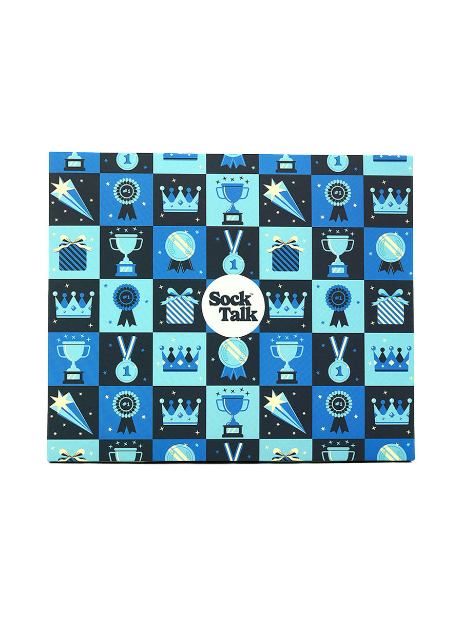 Letterbox Sock Trio Gift Wrap - Blue, Trophies