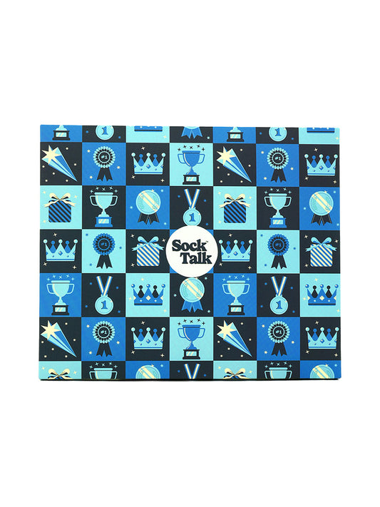 Letterbox Sock Trio Gift Wrap - Blue, Trophies