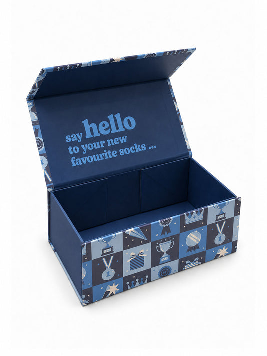 Sock Trio Gift Wrap - Blue, Trophies