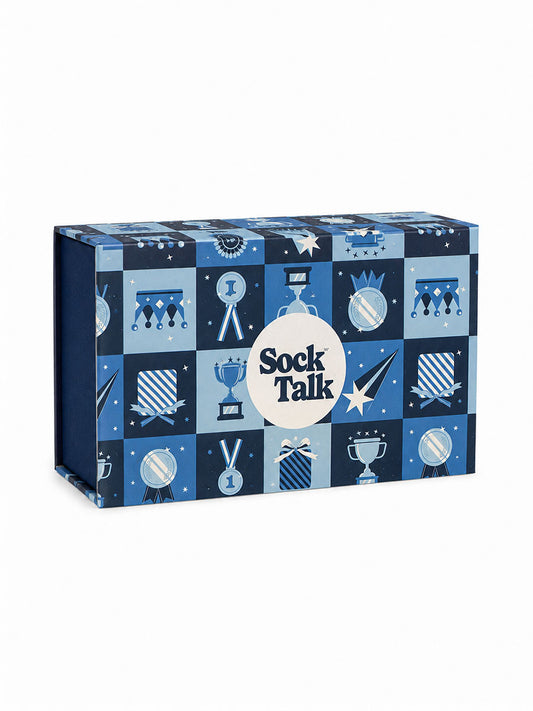 Sock Trio Gift Wrap - Blue, Trophies