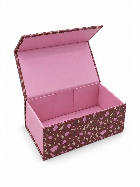 Sock Trio Gift Wrap - Red/Pink, Terrazzo