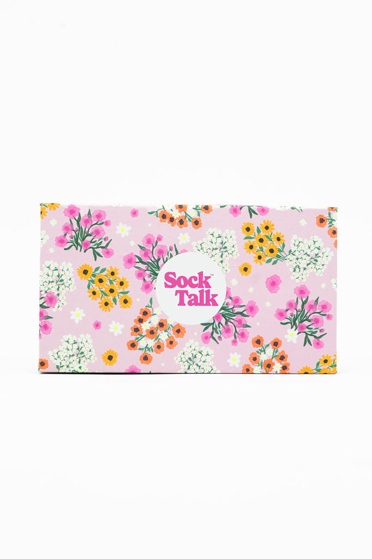 Sock Trio Gift Wrap - Pink, Floral