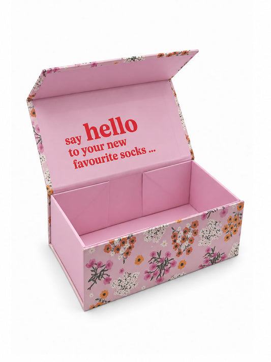 Sock Trio Gift Wrap - Pink, Floral