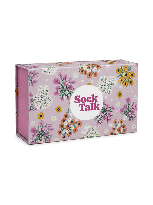 Sock Trio Gift Wrap - Pink, Floral