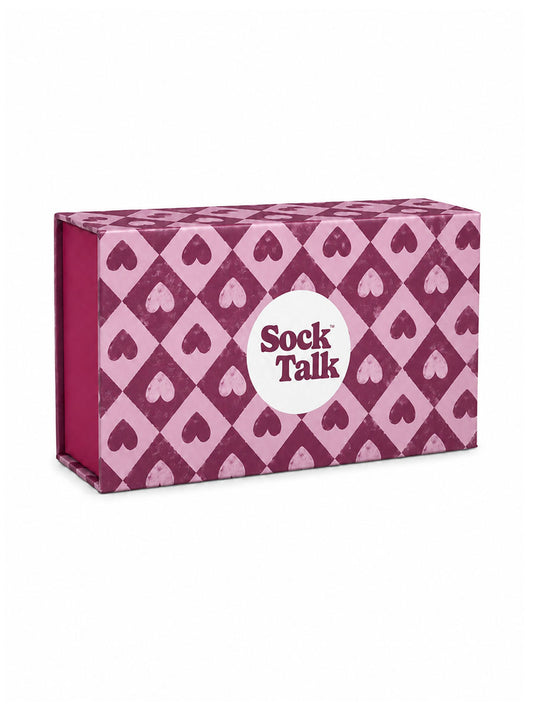 Sock Trio Gift Wrap - Pink, Heart Diamond