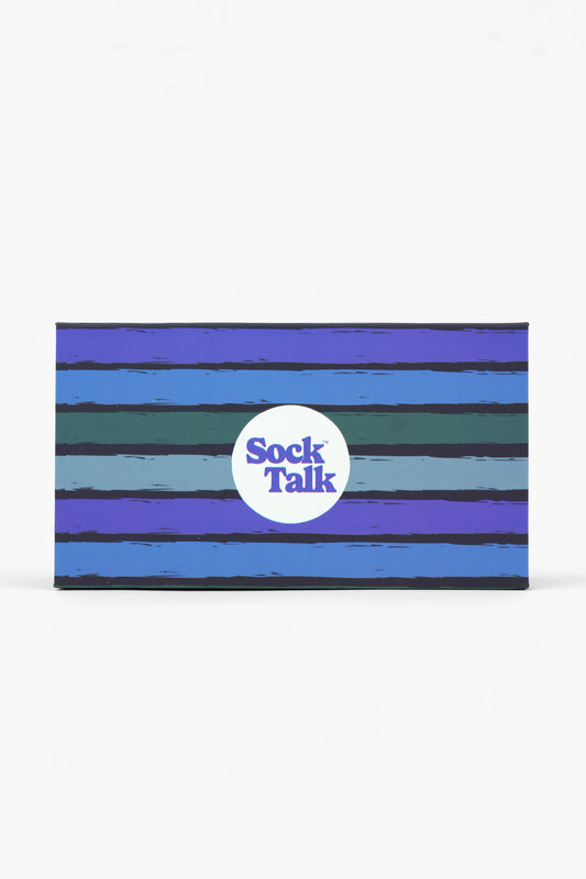 Sock Trio Gift Wrap - Blue/Green, Striped