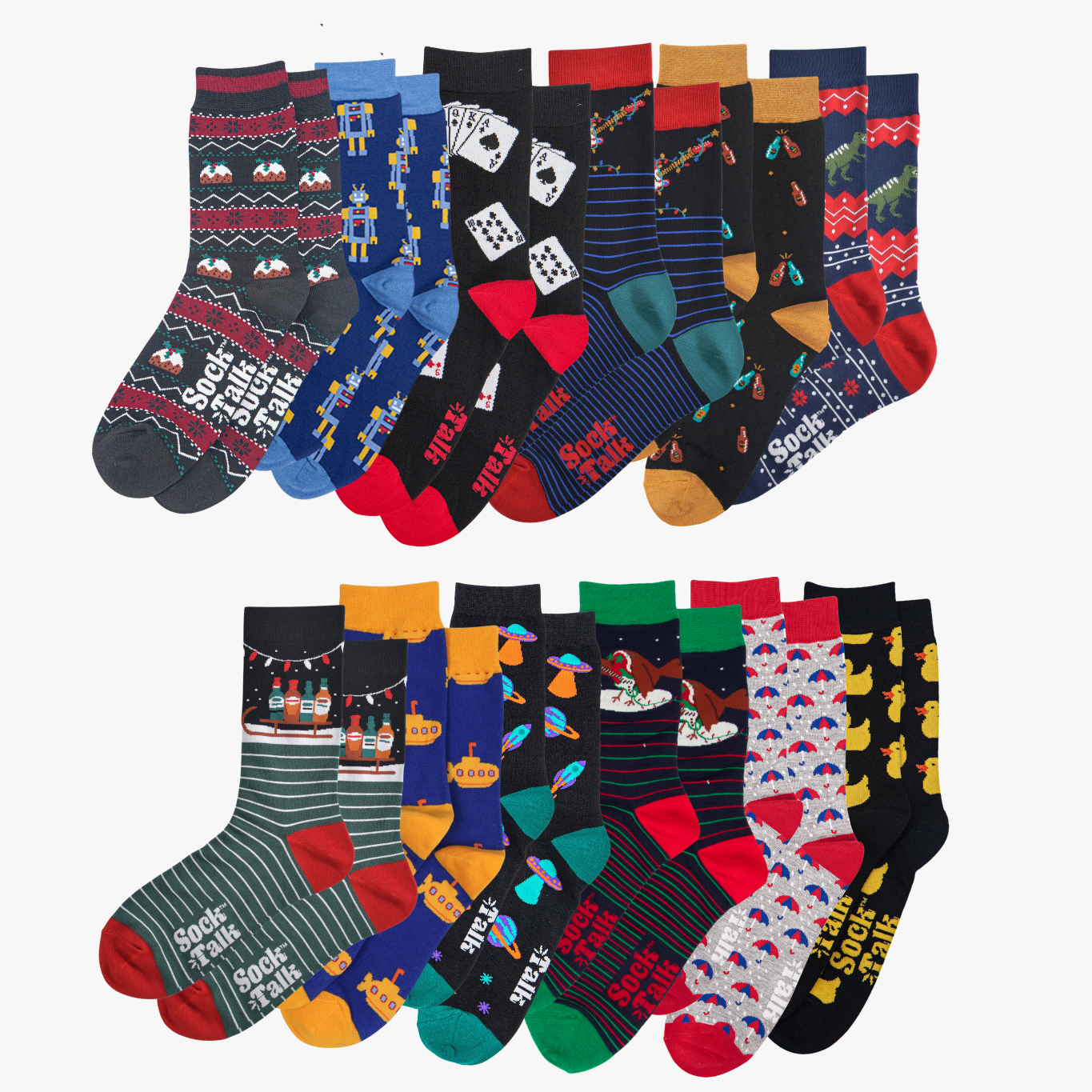 Men's Advent Calendar Novelty Bamboo Crew Socks