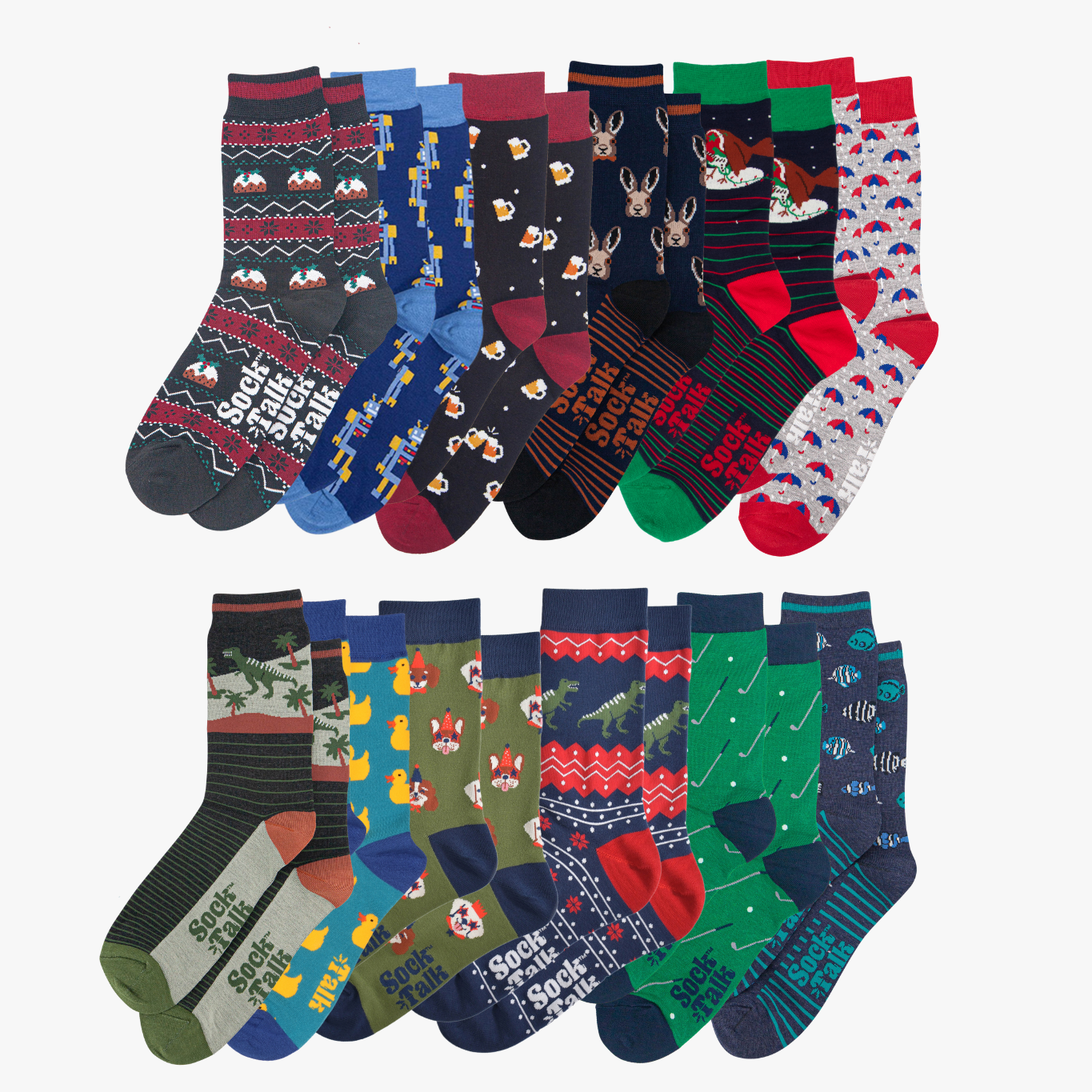 Men's Bamboo Crew Socks Advent Calendar - Navy Blue, Mixed