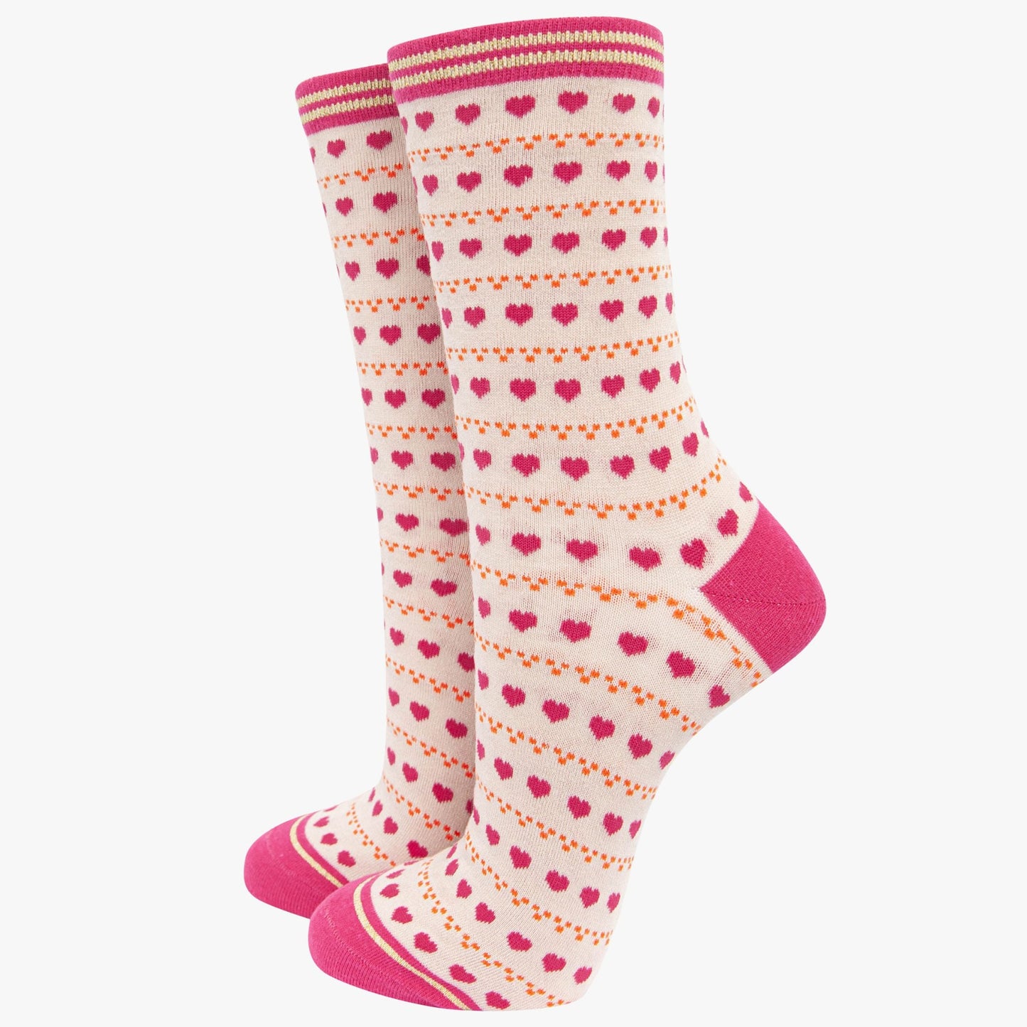 Women's Love Hearts, Dots and Stripes Bamboo Socks Gift Set Box