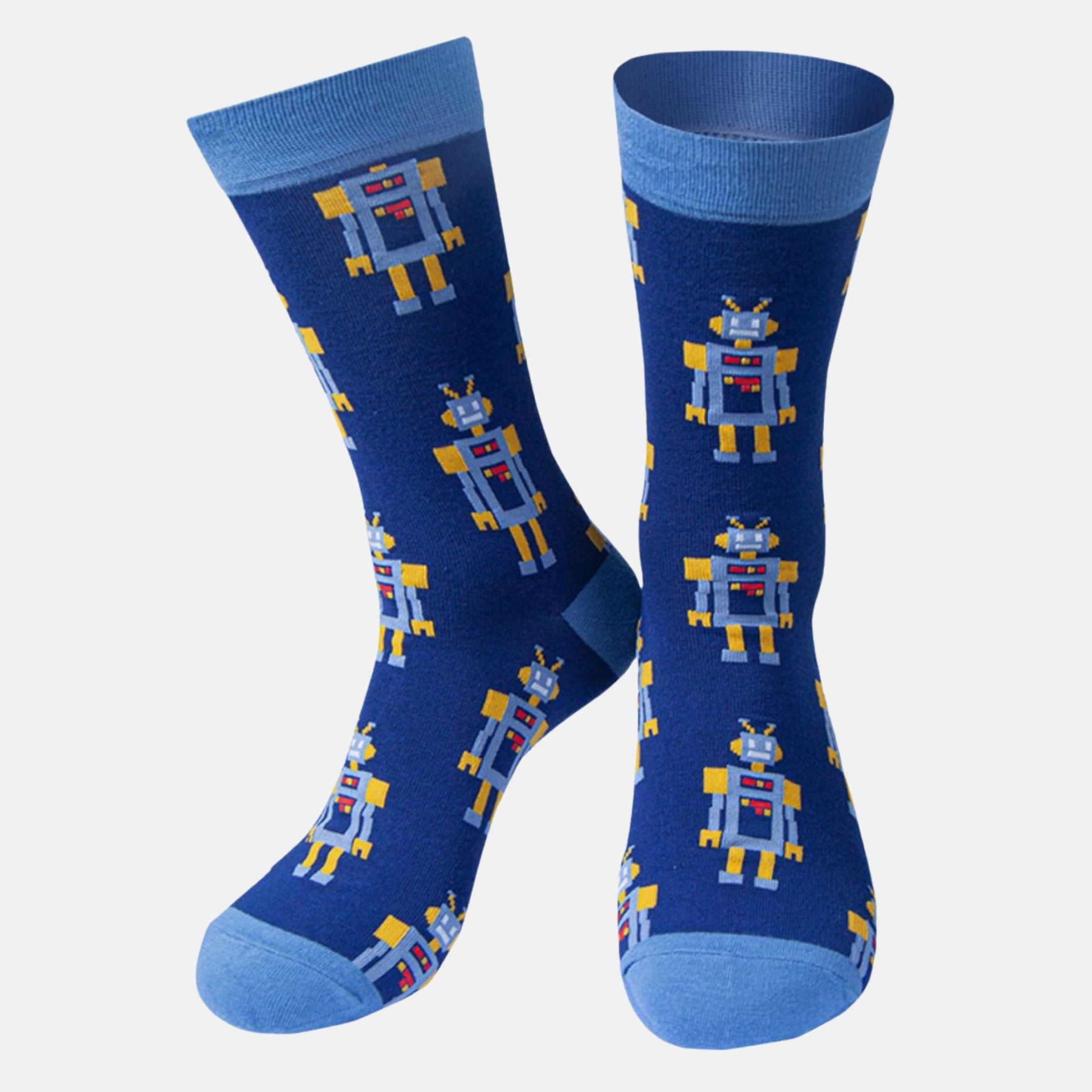 mens-socks-gift-box-black-retro-robots-blue