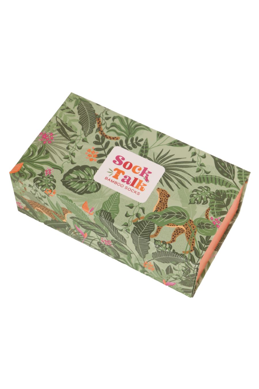 artistic gift box designed to look like a tropical jungle