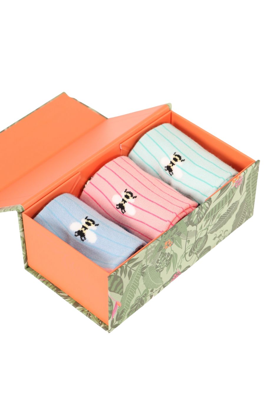 open gift box showing three pairs of women's bamboo ankle socks