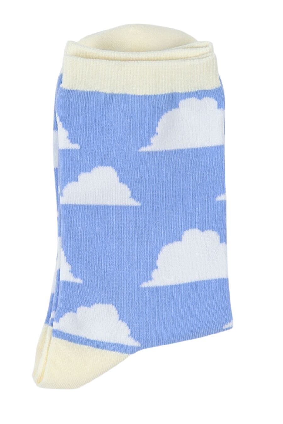 folded socks, a close up of the white cloud pattern