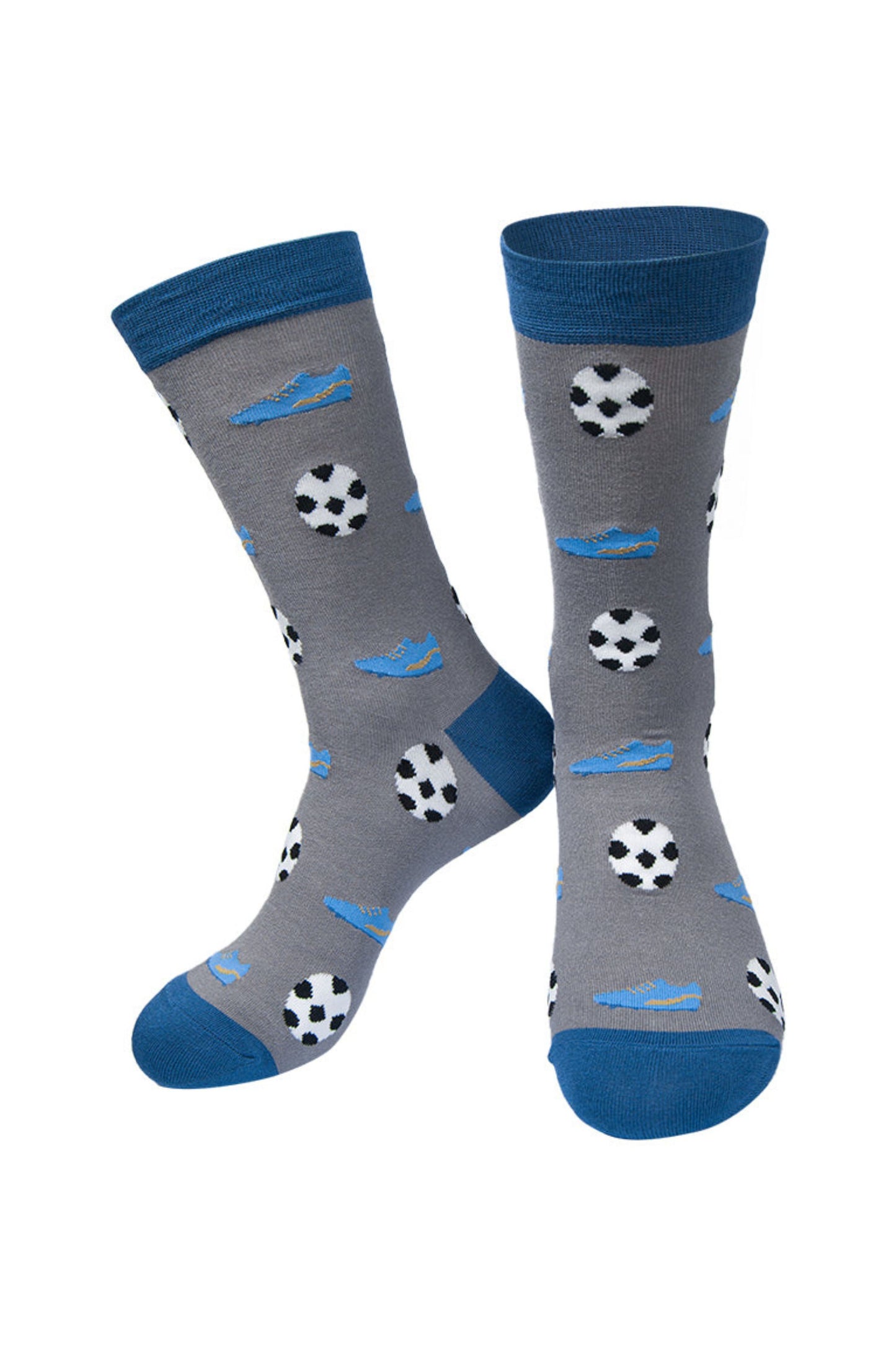 Men's Bamboo Socks - Grey/Blue, Football
