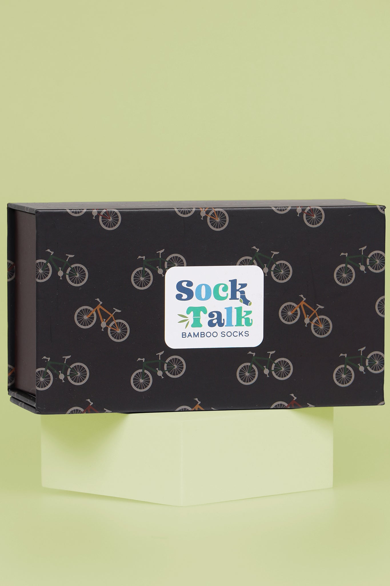 Men's Bamboo Socks Bicycle Print Cycling Dress Sock Mountain Bike Gift Set Box