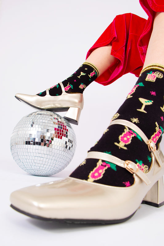 Women's Glitter Bamboo Socks Cocktail Party Novelty Ankle Socks