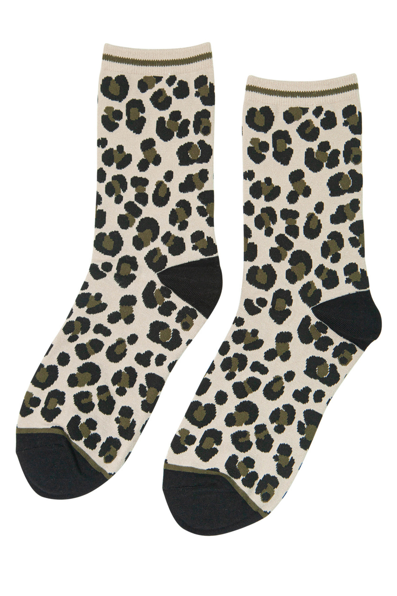 cream , neutral leopard print ankle socks