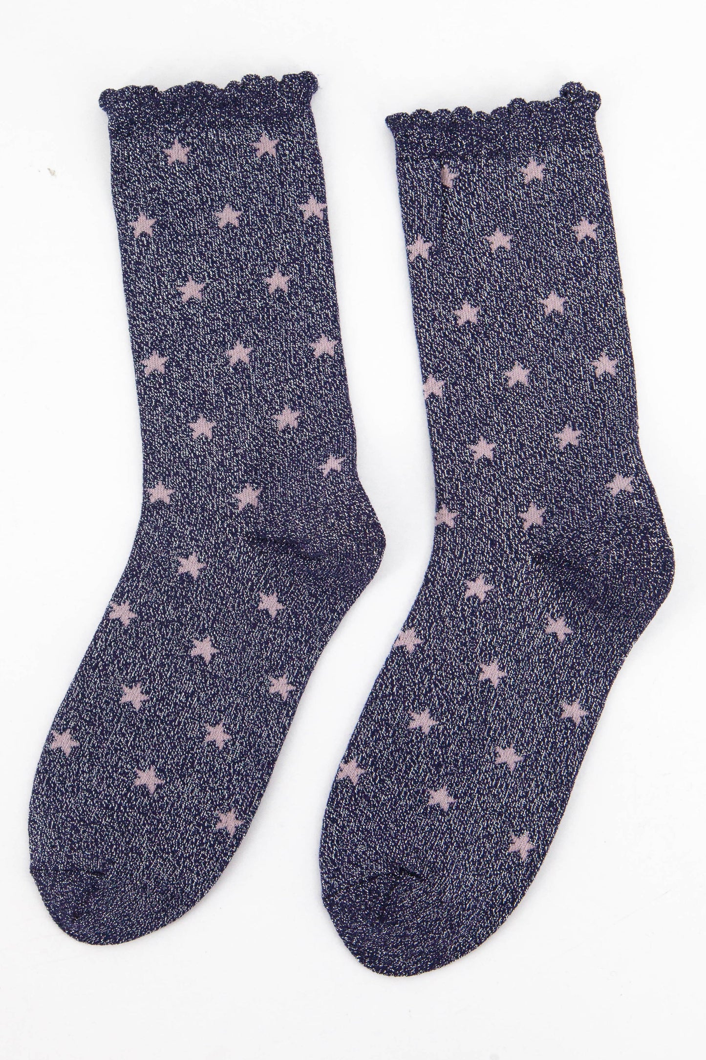 navy and pink glitter sparkle ankle socks 