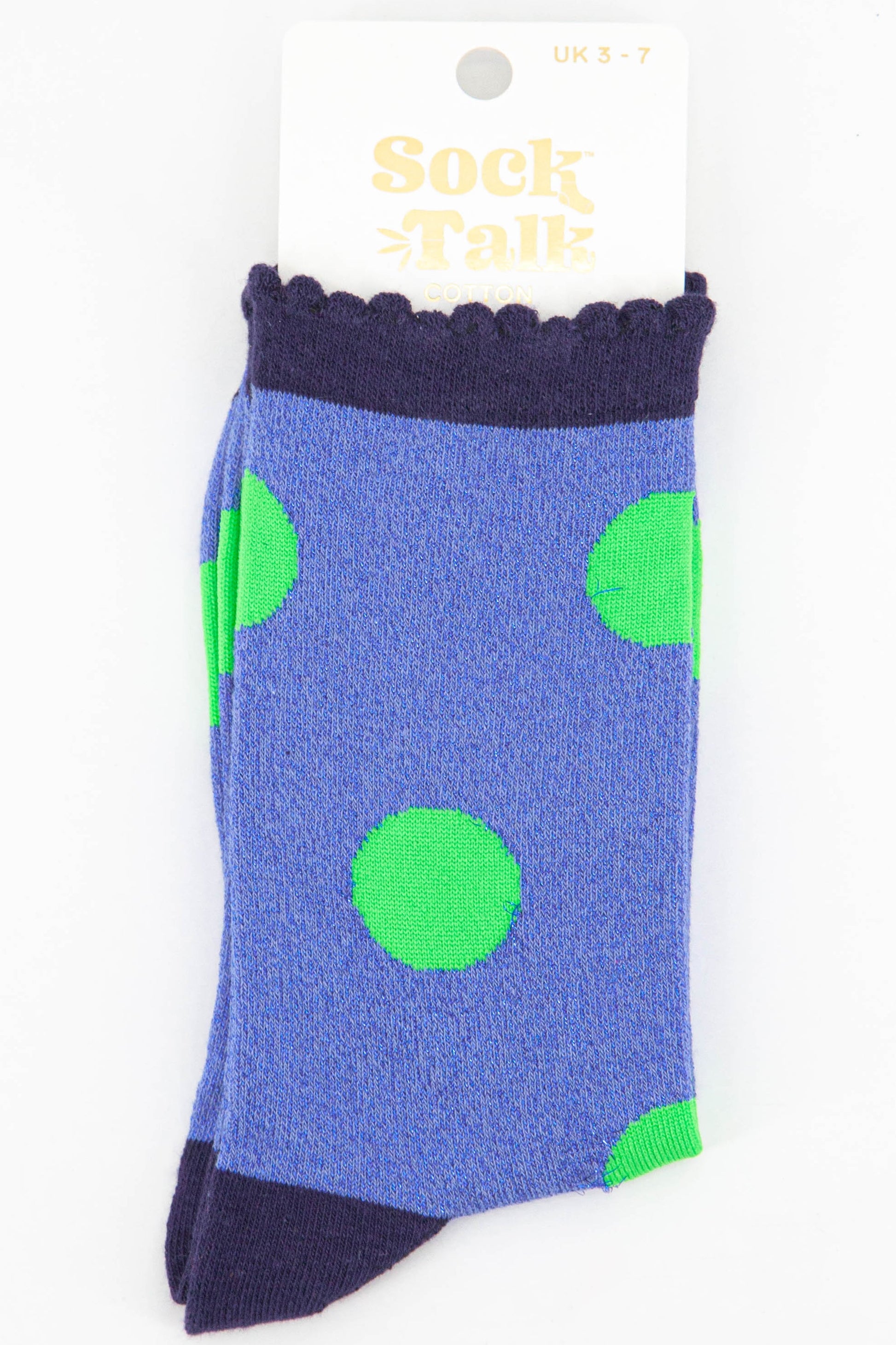 womens green polka dot glitter socks uk size 3-7
