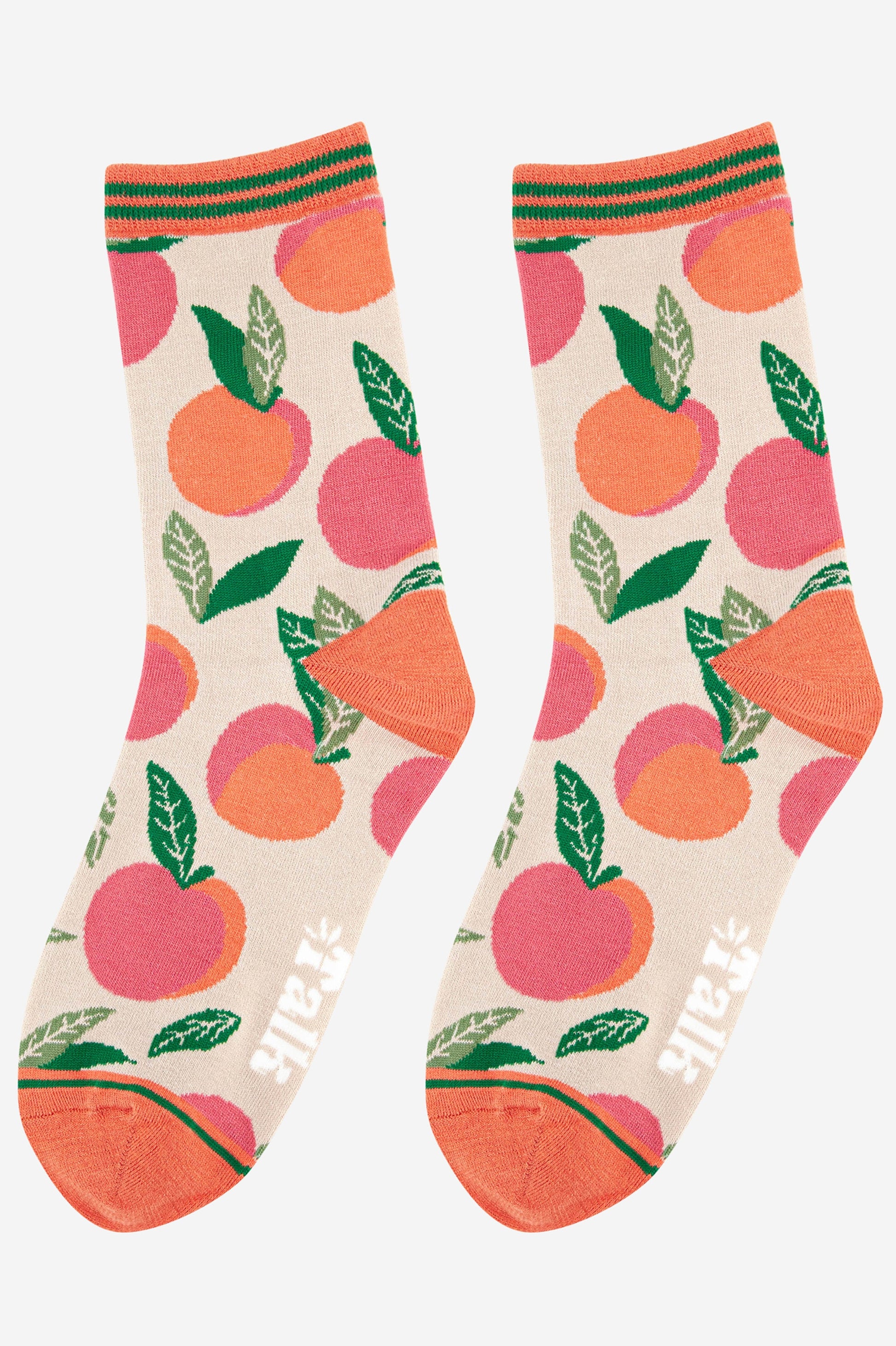 womens peach pattern bamboo ankle socks