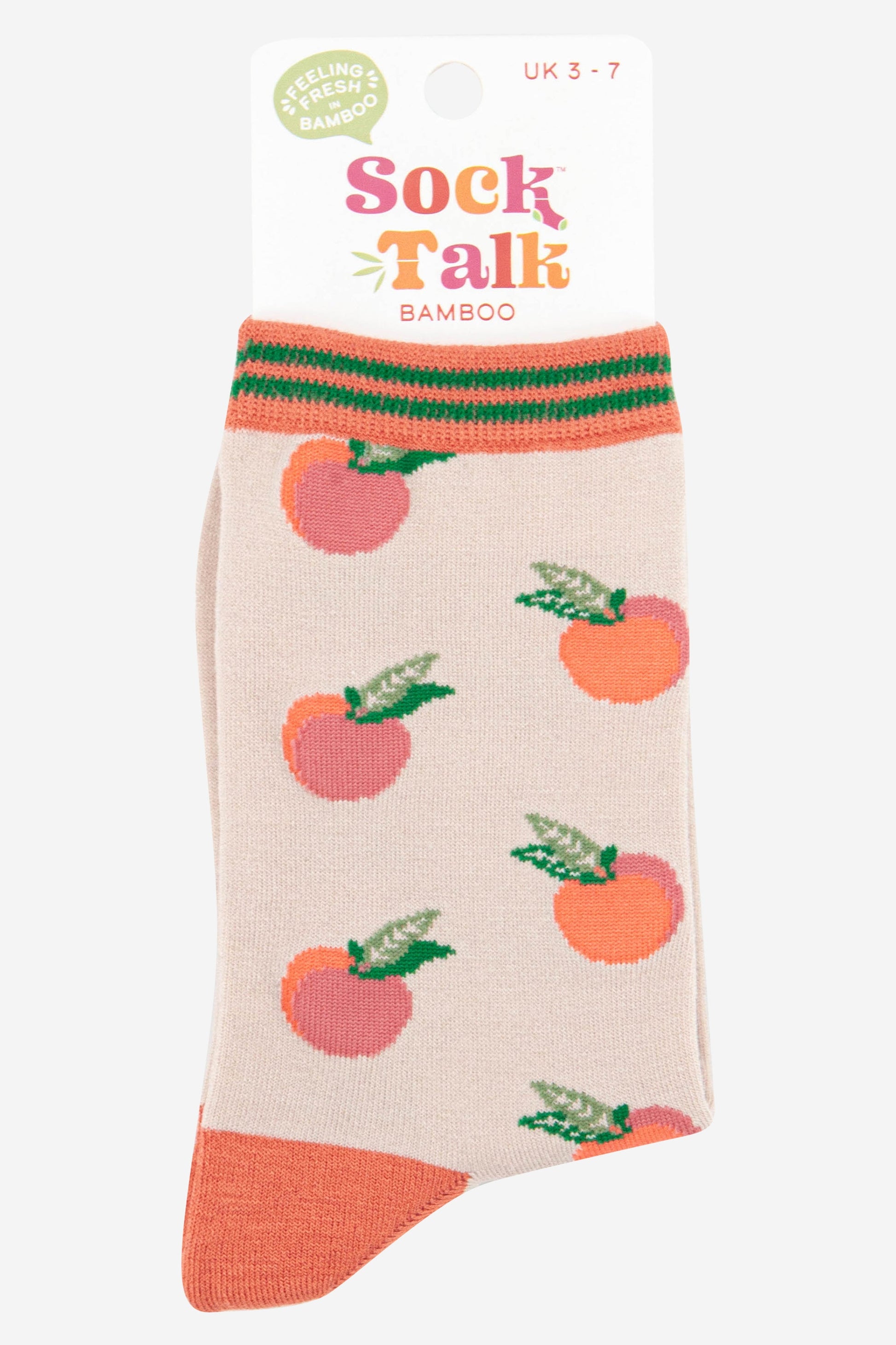 womens bamboo peach fruit socks uk size 3-7