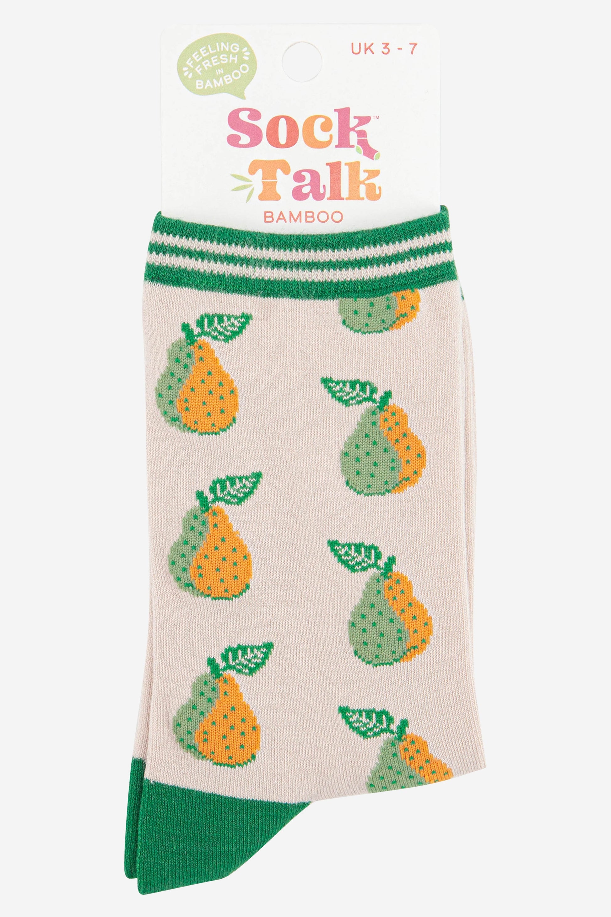 womens pear fruit bamboo socks uk size 3-7