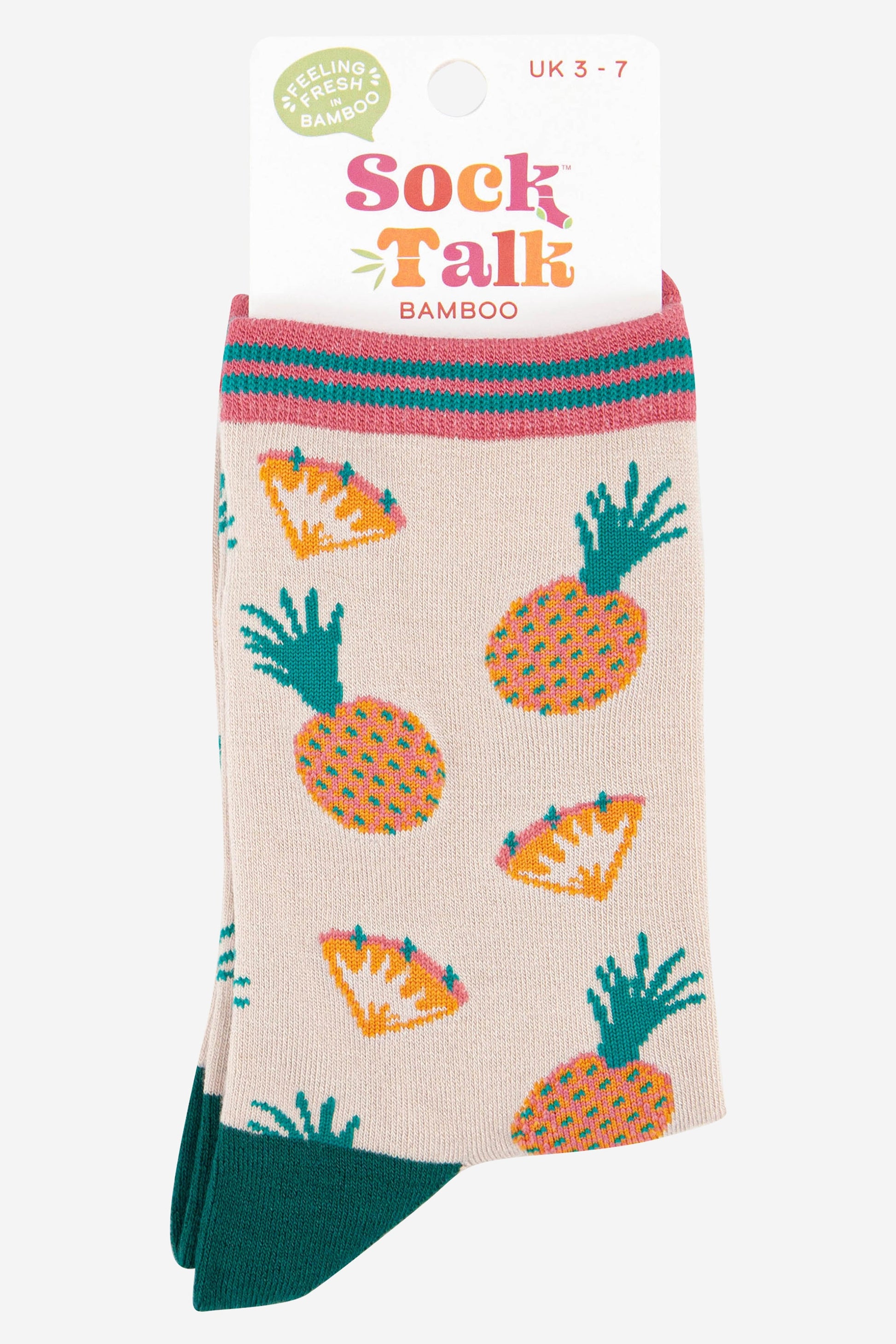 womens pineapple bamboo fruit socks uk size 3-7
