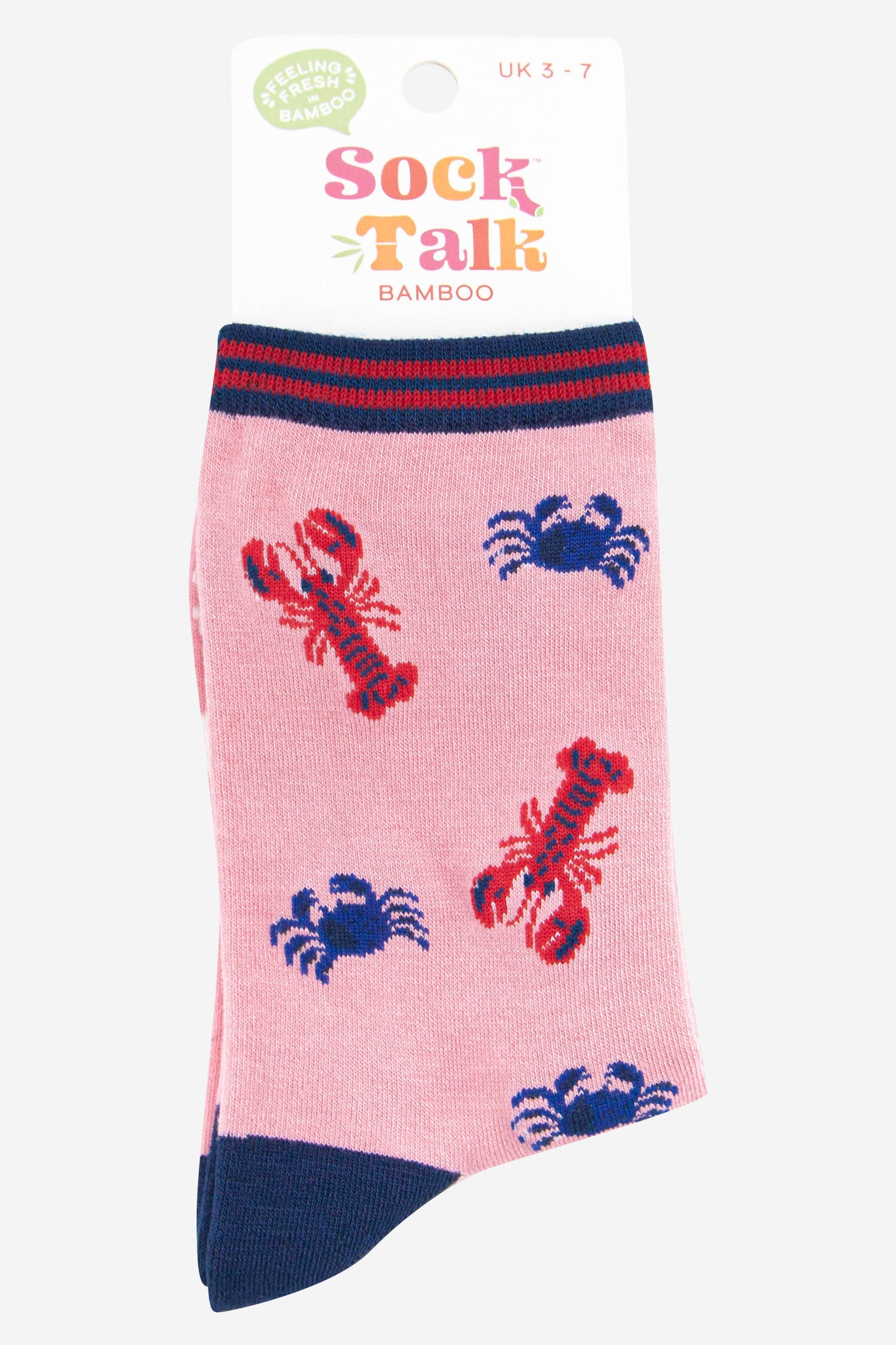 womens bamboo lobster and crab ankle socks uk size 3-7