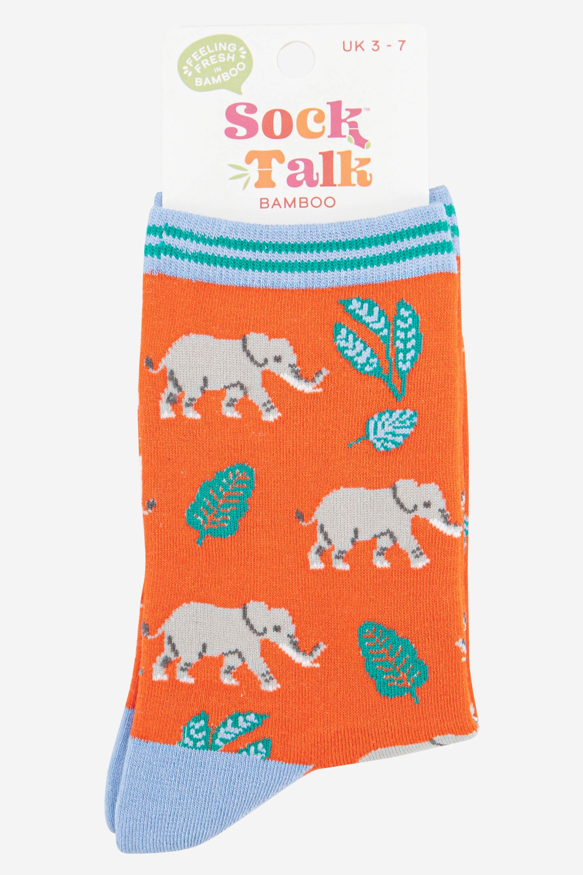 womens elephant print bamboo socks uk size 3-7