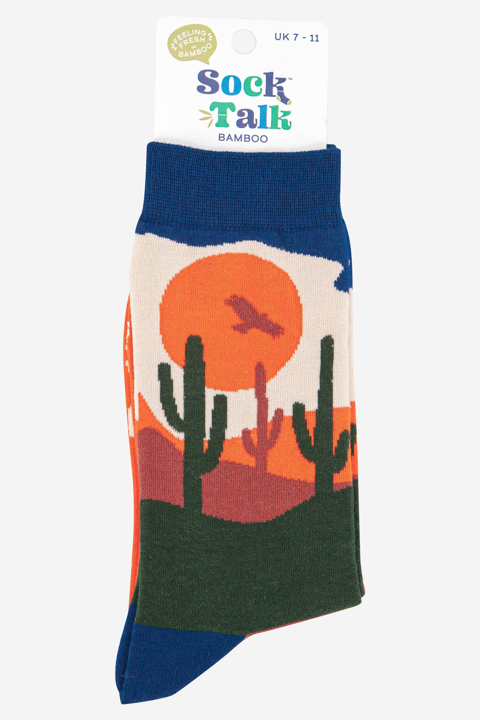mens wild west desert scene bamboo socks uk size 7-11