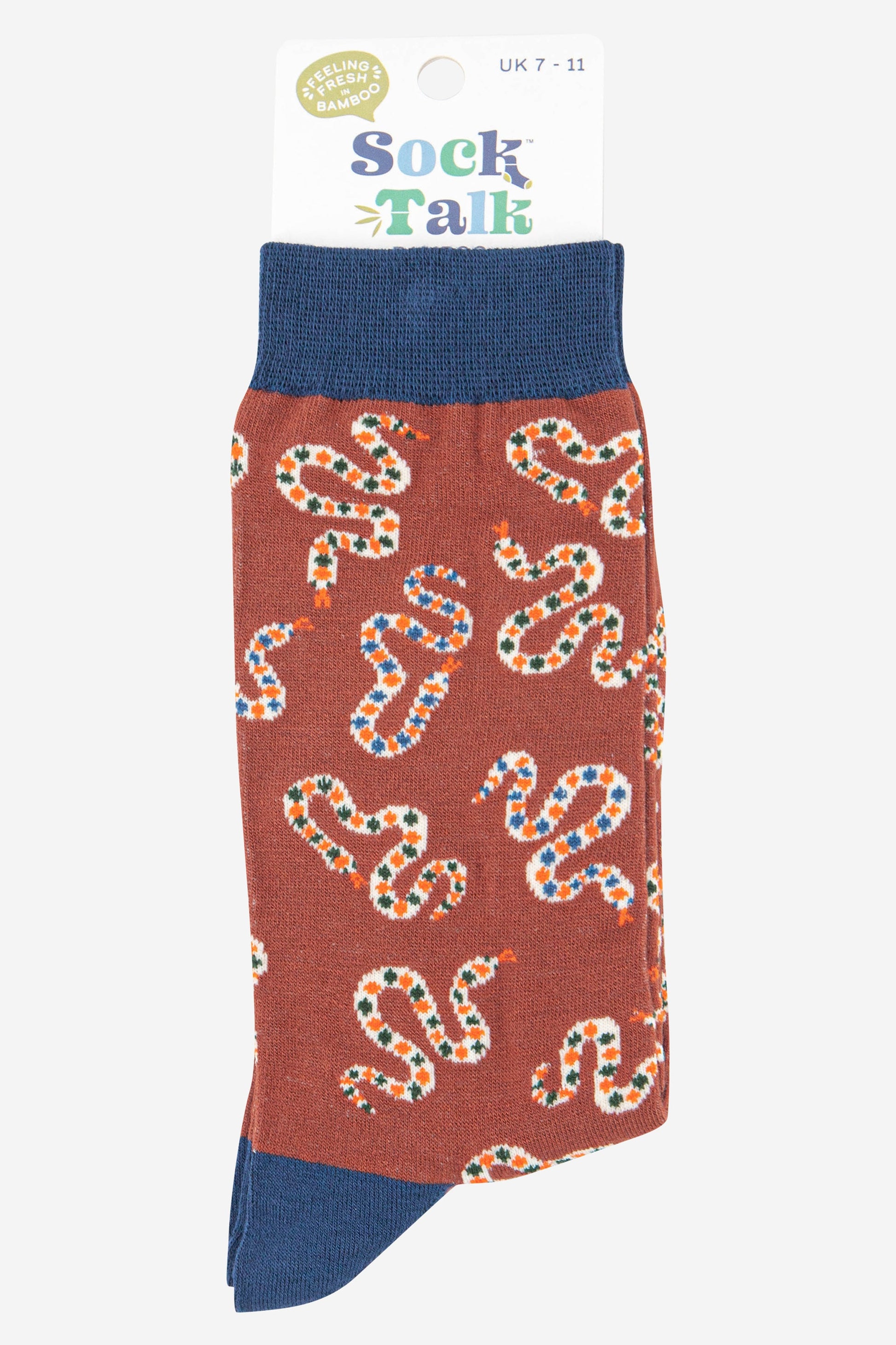 mens bamboo snake print socks uk size 7-11