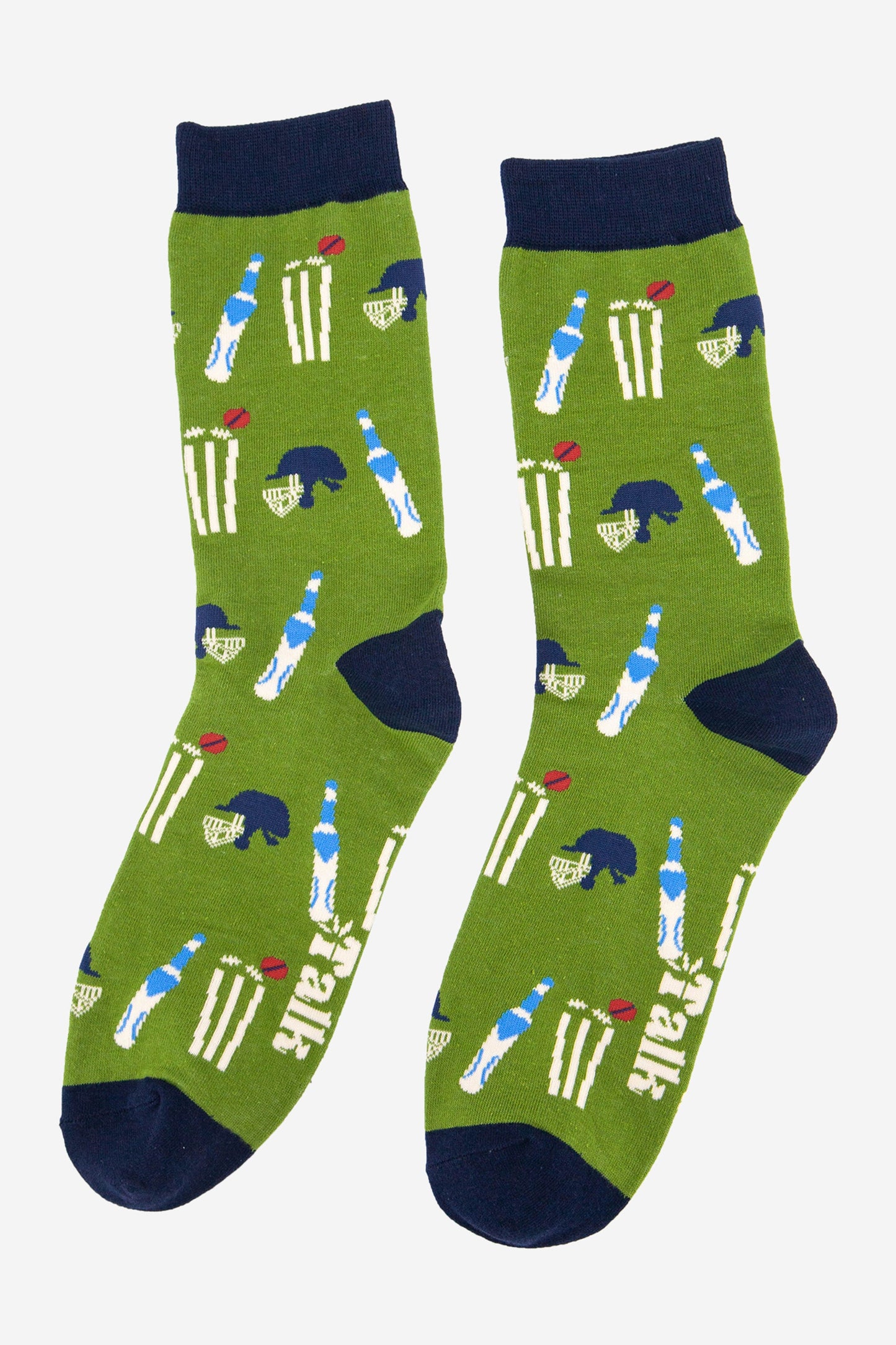 mens green cricket sports socks made from bamboo
