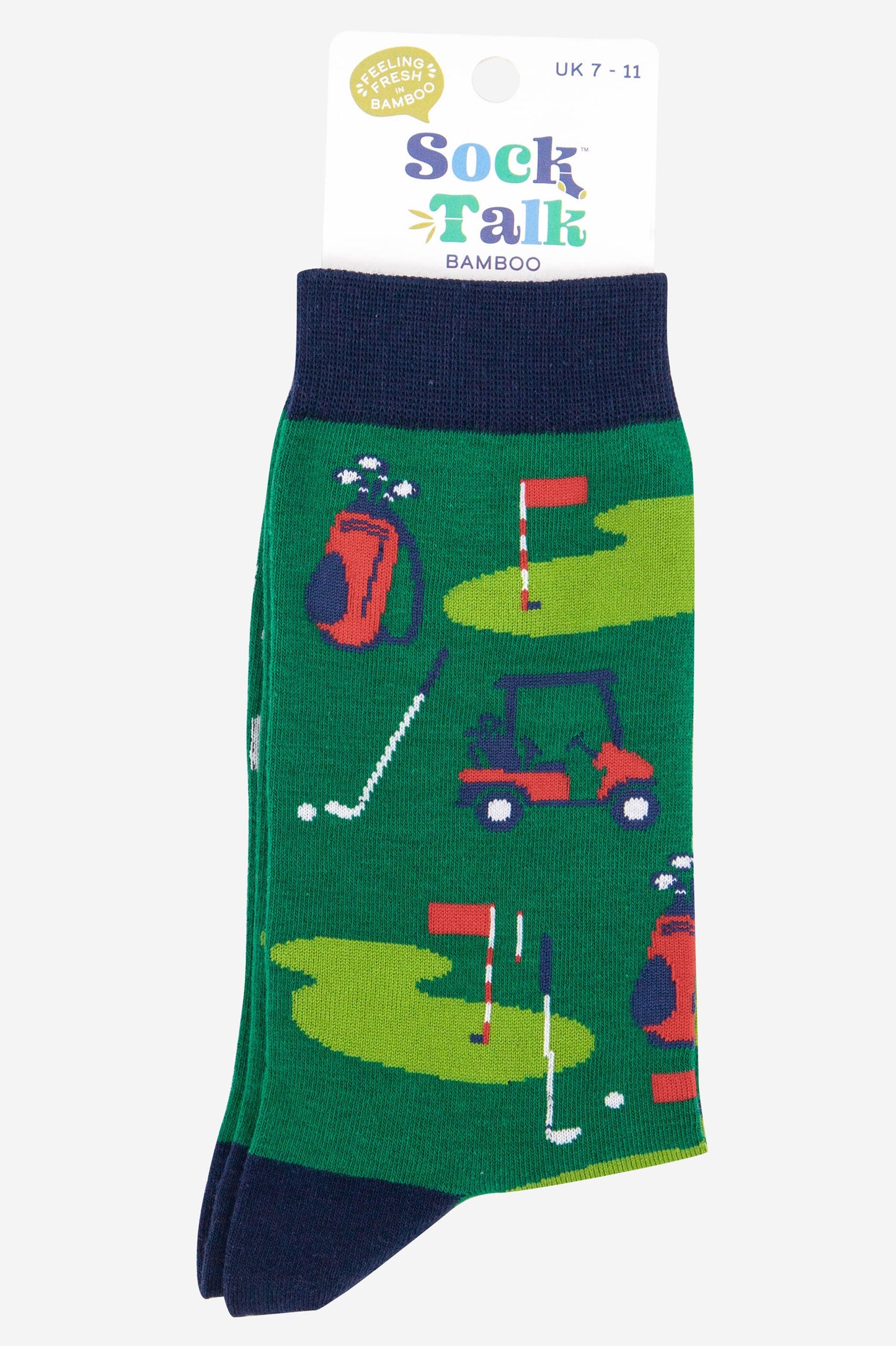 mens bamboo golf socks putting green scene uk size 7-11