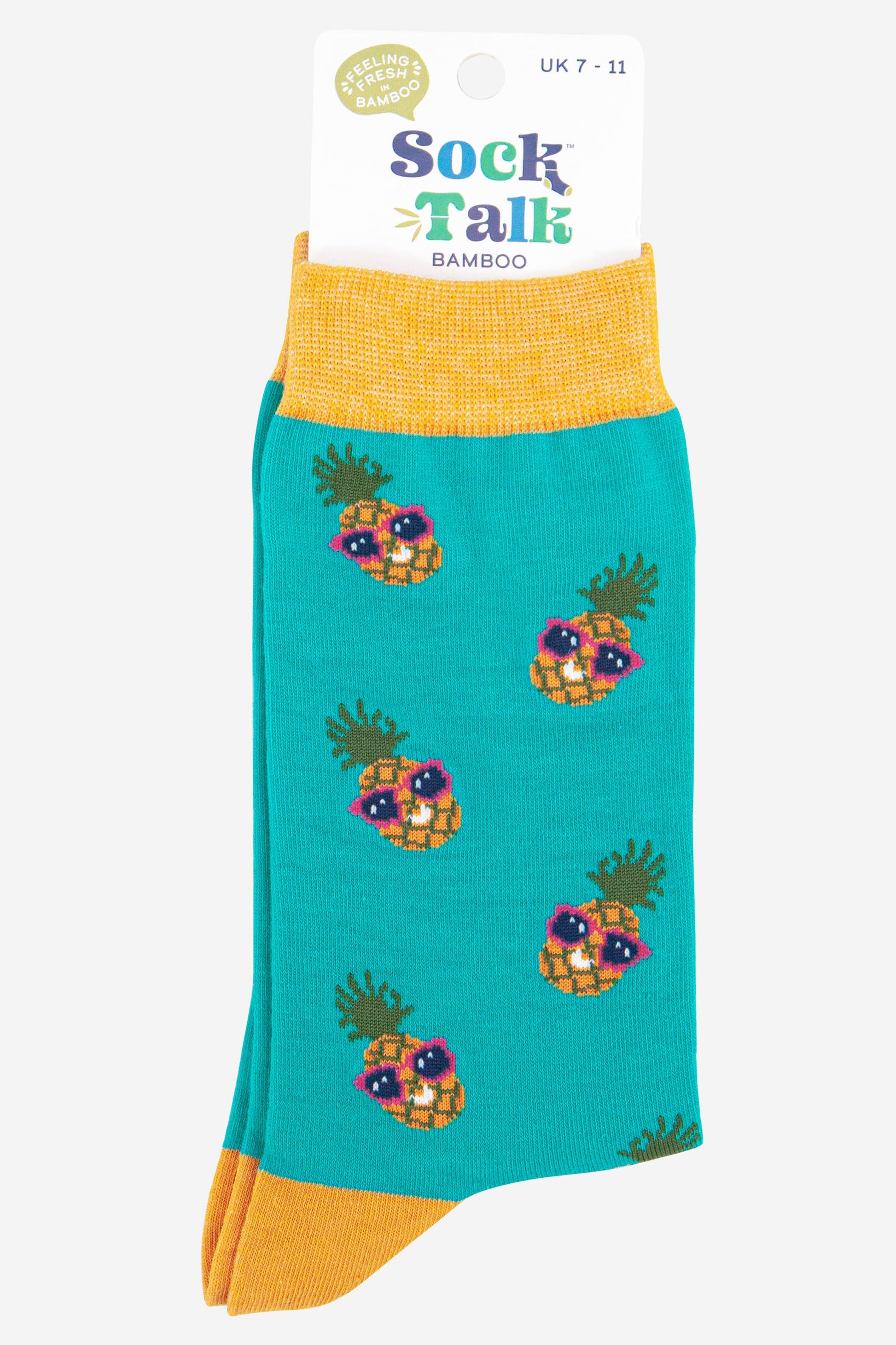 mens pineapple print bamboo socks uk size 7-11