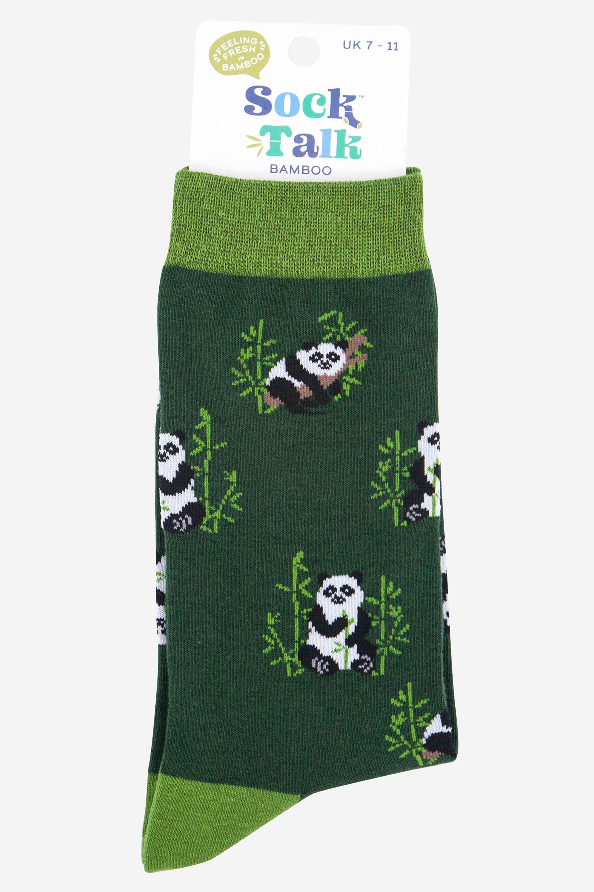 mens panda bamboo socks in green uk size 7-11